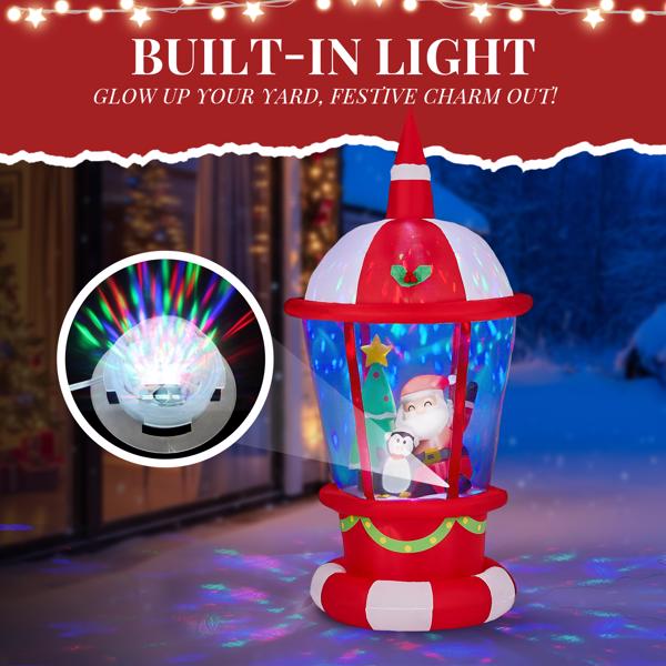 7.3FT 大灯塔老人企鹅树 3颗LED加1个舞台灯 210D涤纶 圣诞充气装饰 12V 12V,1500mA 美规-5