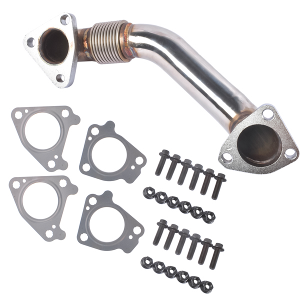 排气管 Bolt-on Passenger Side Up Pipe with Bolts & Gaskets Fits for Chevy Silverado GMC Sierra 2500 HD 3500 6.6L V8 2001-2004 LB7 Duramax DP0057-2