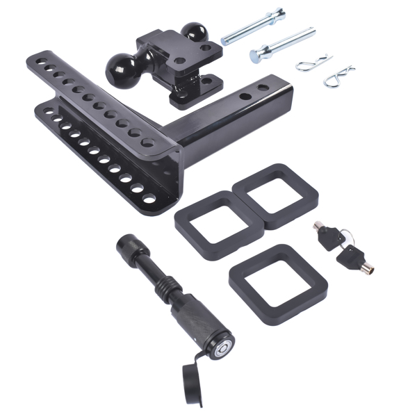 拖车挂接装置Adjustable Trailer Hitch Fits 2-inch Receiver 2" & 2-5/16" Ball w/Anti-Theft Pin-5
