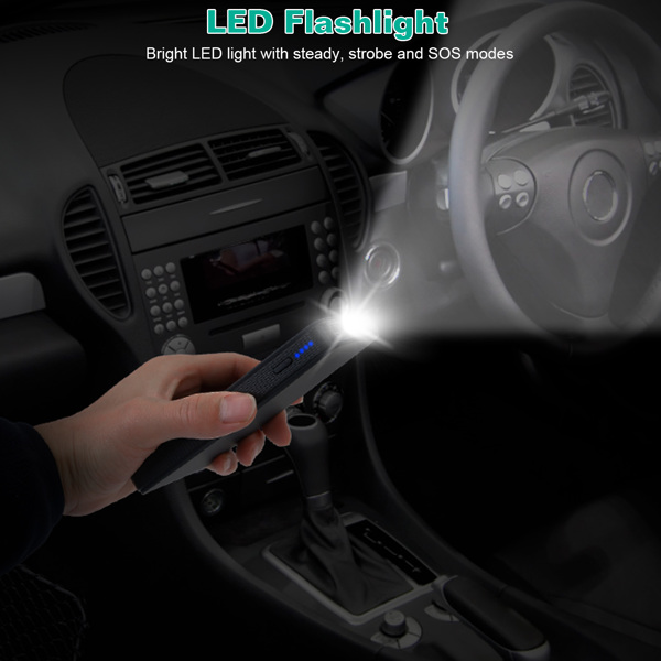 （物流随机发，自提可发加拿大）-20000mAh汽车启动电源 - 400A峰值电流适用于2.0L以下汽油发动机，便携式移动电源配备USB 5V/2A接口，三档应急手电（常亮/频闪/SOS求救模式），轻巧设计，理想赠礼之选-8