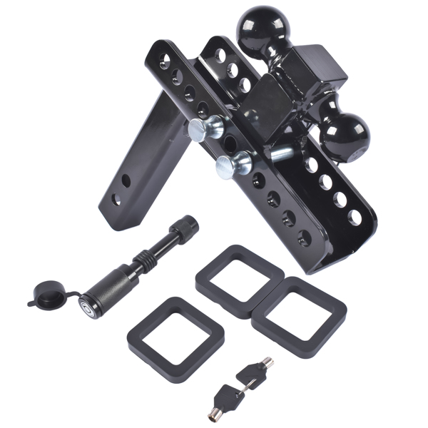 拖车挂接装置Adjustable Trailer Hitch Fits 2-inch Receiver 2" & 2-5/16" Ball w/Anti-Theft Pin-3