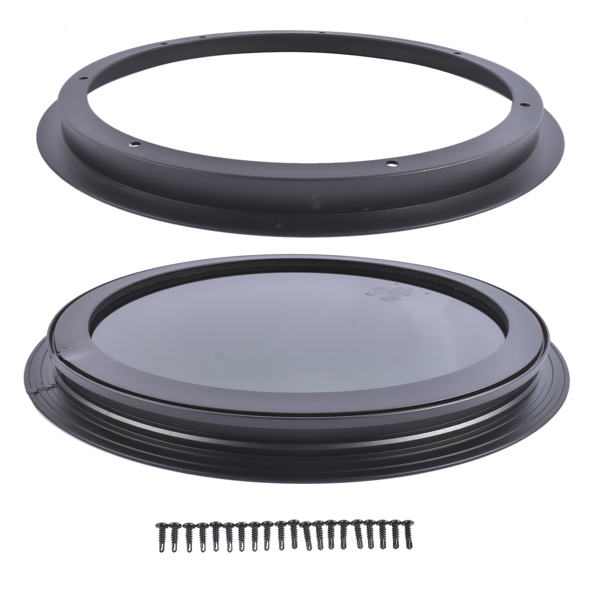 房车车窗 Round Fixed RV Window 12" Tinted Window for RV Camper Caravan with Trim Ring Fit for 1-5/8" Thickness Wall-10