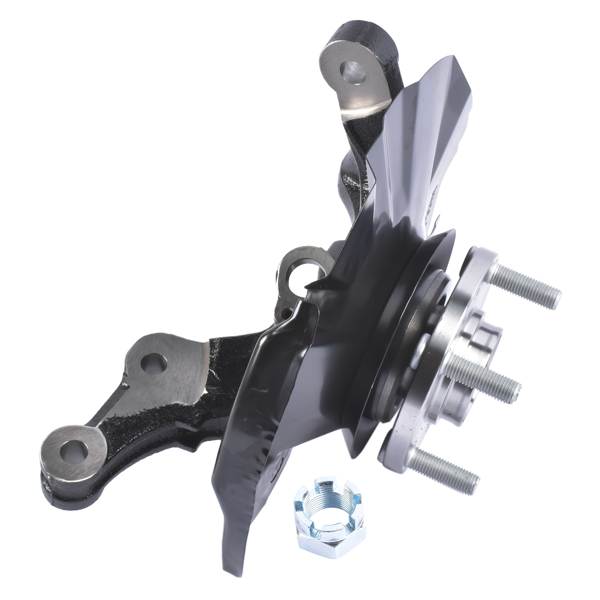 转向节总成 Front Left LH Steering Knuckle & Wheel Hub Bearing Fit for Kia Rio Rio5 2006-2009 Hyundai Accent 2006-2011 All Enigne Black Steel 697-987 51750-1E000 51755-1E000-5