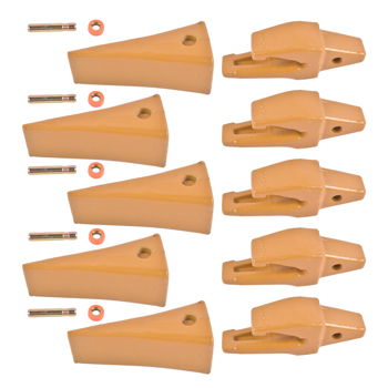 斗齿 Bucket Shanks 1193204 Teeth 1U3202 with Pins 8E6208 Retainers 8E6209 - 5 Sets