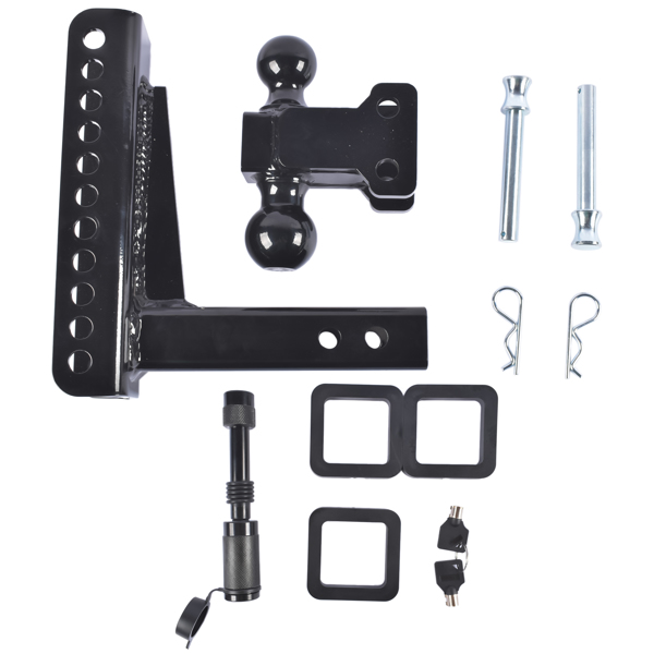 拖车挂接装置Adjustable Trailer Hitch Fits 2-inch Receiver 2" & 2-5/16" Ball w/Anti-Theft Pin-6