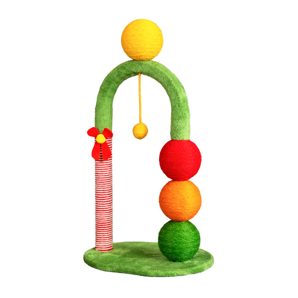 40*32*73CM 拱门拐杖糖 红绿色 小号猫爬架 宠物节日用品-9