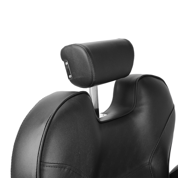 【同款编码:50737623】PVC皮套 ABS扶手壳 铁搁脚 圆盘带搁脚 可放倒 理发椅 150.00kg 黑色 -19