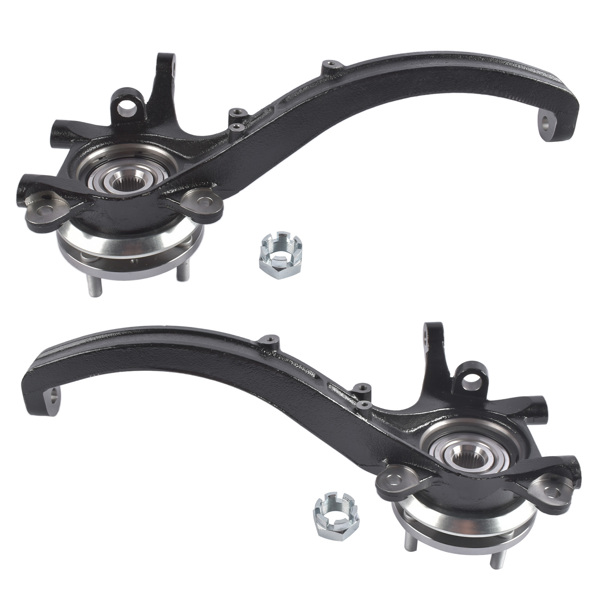 转向节总成 Pair Front Left Right Steering Knuckle & Wheel Hub Bearing Assemblies Fit for Kia Optima Hyundai Sonata 2002-2005 5171539600 5171639600-2