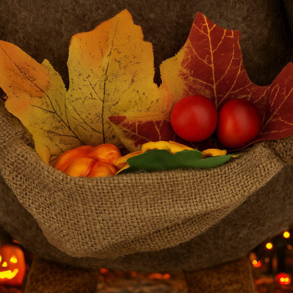 2件套圣诞节侏儒装饰10.2英寸x8.7英寸x24.5英寸织物坐式棕色侏儒，枫叶，非常适合秋季收获和感恩节装饰FBA发货-7