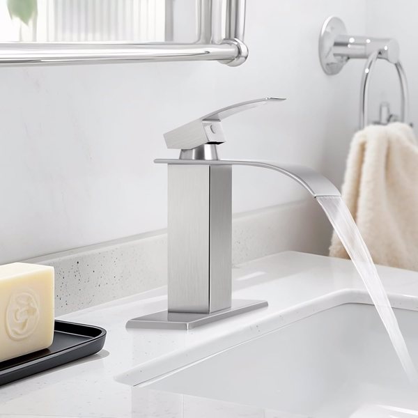 单柄浴室水龙头厕所水龙头不锈钢单孔TP，拉丝镍【周末不发货，TK/TEMU订单仅支持自提】-3