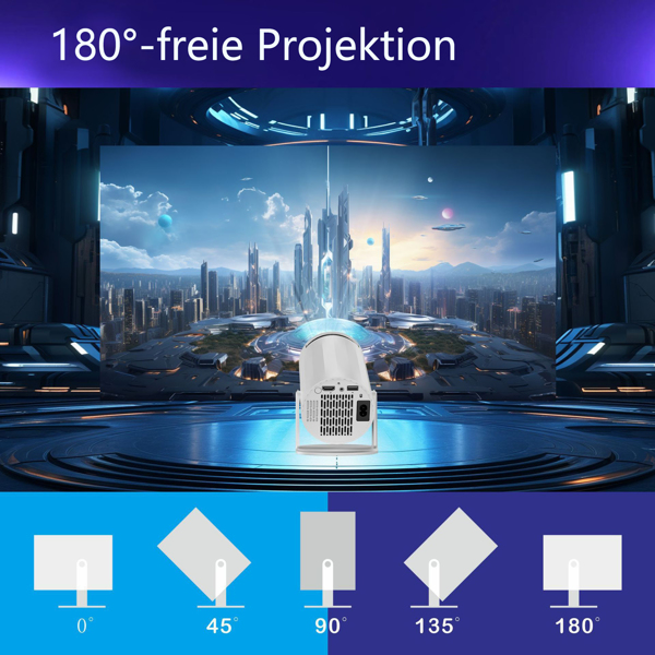 迷你投影仪：便携、高性价比，180° 投影角度，具备无线连接及移动设备兼容性的便携式投影仪（适用于观影）-10