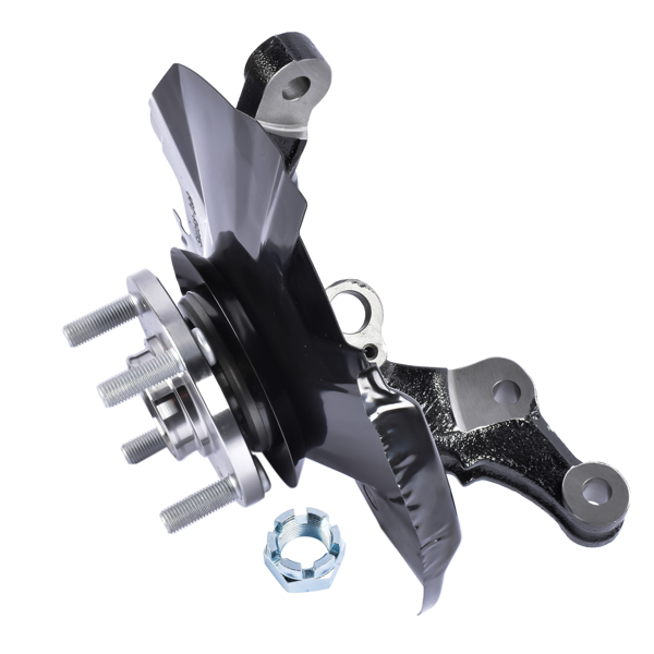 转向节总成 Front Right RH Steering Knuckle & Wheel Hub Bearing Fit for Kia Rio Rio5 2006-2009 Hyundai Accent 2006-2011 All Enigne Black Steel 697-986 51750-1E000 51756-1E000-6