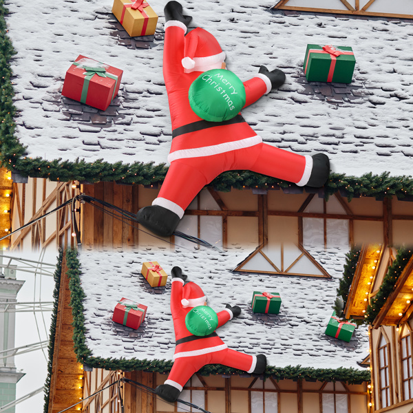 4.9ft  爬树老人  7颗LED灯 束口袋 圣诞充气装饰 12V 12V,750mA 美规-10