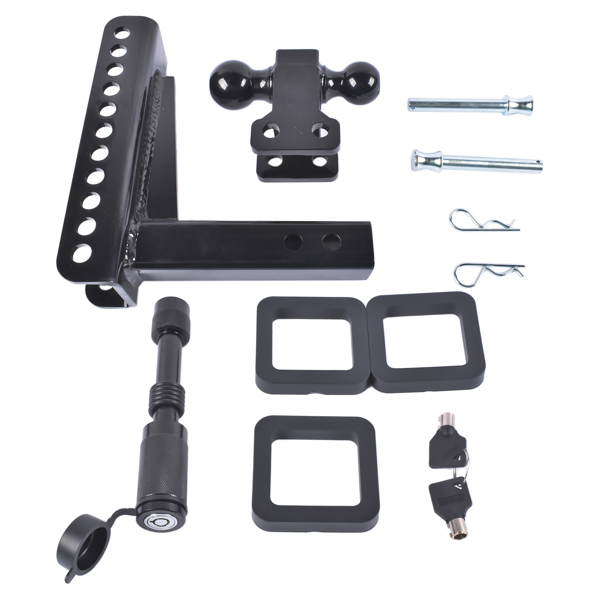 拖车挂接装置Adjustable Trailer Hitch Fits 2-inch Receiver 2" & 2-5/16" Ball w/Anti-Theft Pin-1