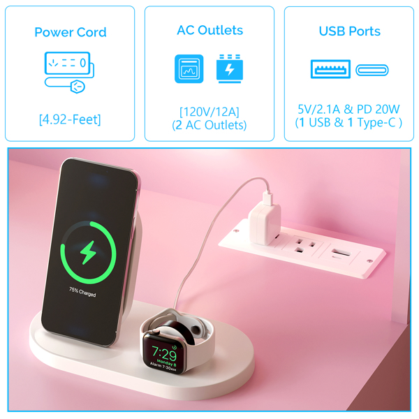 苹果粉 刨花板 贴麻面三胺 2抽4层架 梳妆桌套装 带10粒三色调光灯泡 排插 格栅系列-4