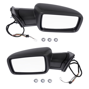 后视镜 Left & Right Side Mirrors Manual Fold+ Heated+ LED Signal Replacement for Ram 1500 2500 3500 68231240AI 68231241AI