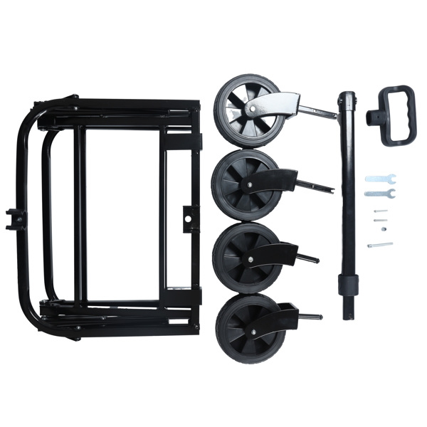 可扩展的双层多功能车，具有 100% 额外空间 - 用于露营、购物、运动、园艺、钓鱼的杂货车，支持 225 磅，深蓝色不支持Self-Pick Up-11