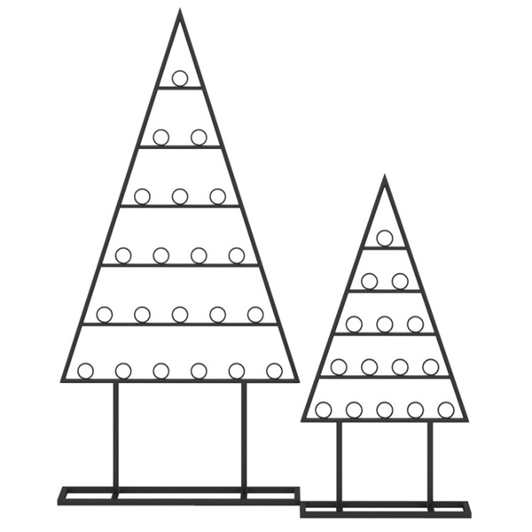 2件套坚固的金属圣诞卡夹-树形，15+21个夹子，2个支架（44.5英寸/30英寸），黑色，家庭/办公室节日展示-3