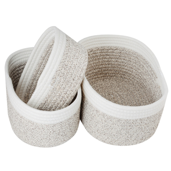 日式收纳篮3件套(椭圆白+棕小号20*15*11cm/椭圆白+棕中号25*18*13cm/椭圆白+棕大号30*21*14cm)