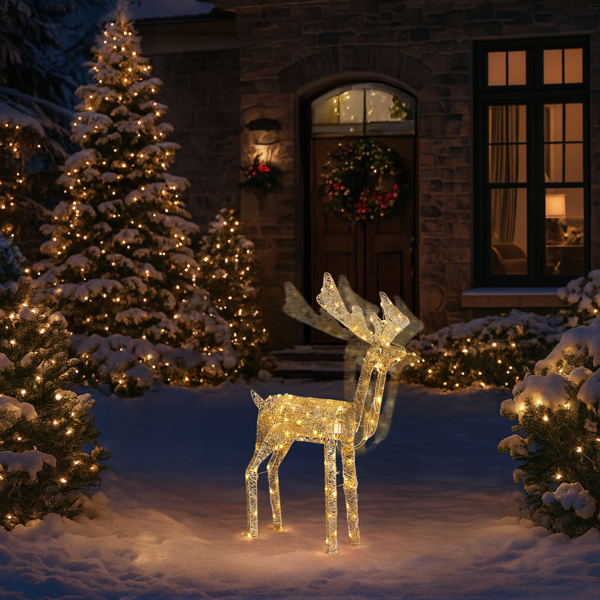 3.6ft 金色 电机摇头麋鹿 绕线撒粉 120LED暖白光 圣诞灯饰麋鹿 30V 3.6W 美规-9