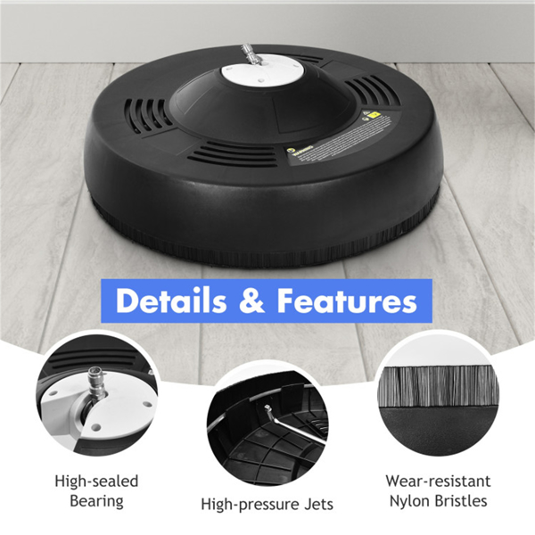 16英寸高压清洗机表面清洁器附件，带2根延长杆-8