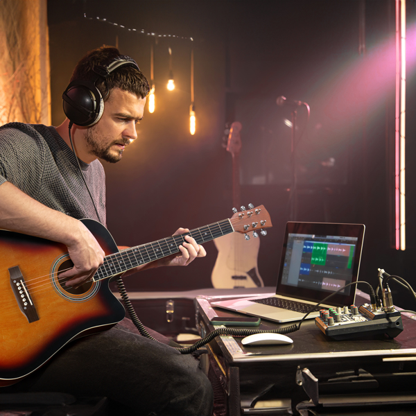 【亚马逊禁售】KMA101 41in 缺角调音EQ 椴木 带音箱 民谣吉他 擦色日落色-2