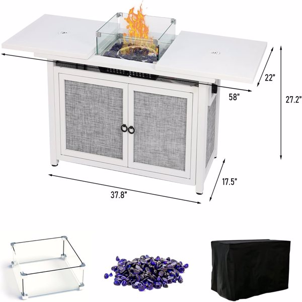 2合1火桌50000 BTU燃气炉桌用于户外花园聚会-2
