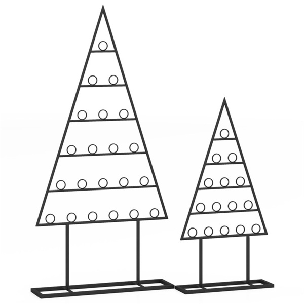 2件套坚固的金属圣诞卡夹-树形，15+21个夹子，2个支架（44.5英寸/30英寸），黑色，家庭/办公室节日展示-2