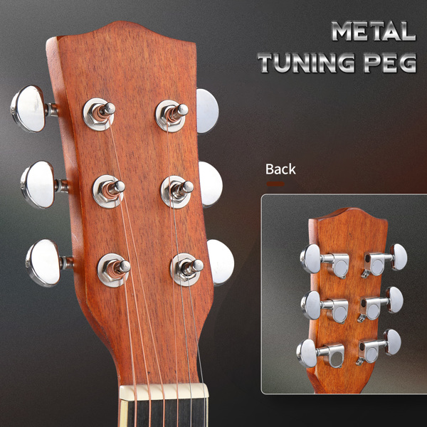 【亚马逊禁售】KMA101 41in 缺角调音EQ 椴木 带音箱 民谣吉他 擦色日落色-5