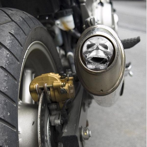 万圣节骷髅头创意汽车摩托车排气管装饰 骷髅头排气管-2