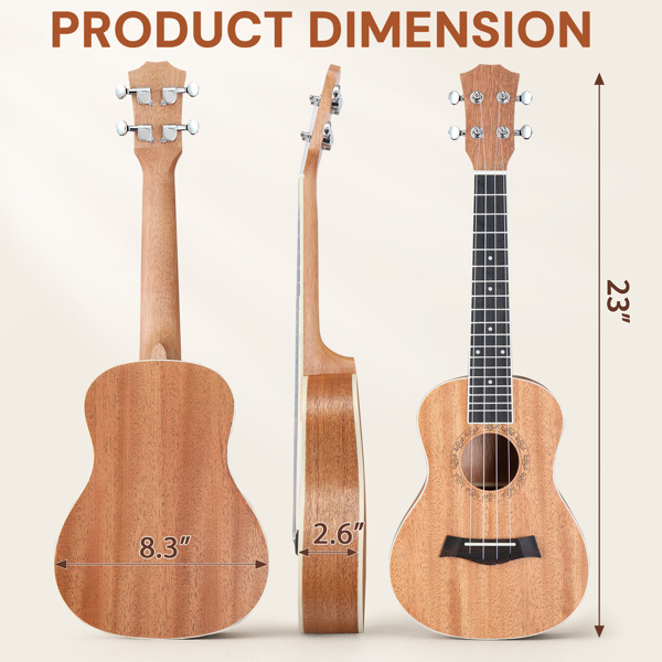 UK201 23in 桃花芯琴体 玫瑰木指板  尤克里里-8