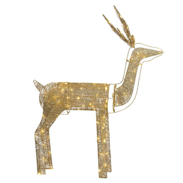 3.6ft 金色 电机摇头麋鹿 绕线撒粉 120LED暖白光 圣诞灯饰麋鹿 30V 3.6W 美规-15