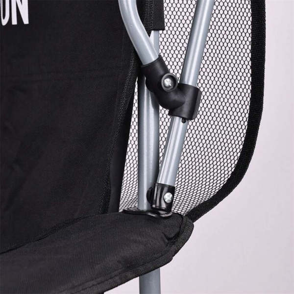 黑色露营椅带遮阳棚，带便携袋的折叠式露营躺椅 -6