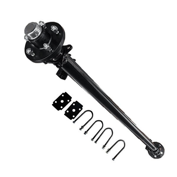 拖车轴 3500 lbs Trailer Axle, 5-Lug 4.5 Hubs - 85 Hub Face,70 Spring Center, U-Bolt Kit for Motorcycle Car Haulers ATV-5