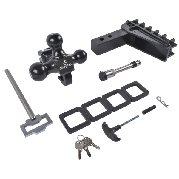 A3 拖车挂接装置 Adjustable Trailer Hitch with Hook, Tri-Ball (1-7/8" x 2" x 2-5/16") 17000 LBS-4
