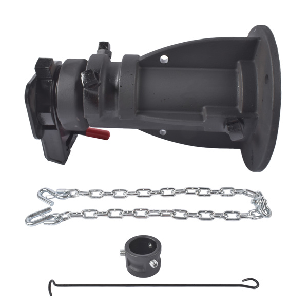 房车牵引座 12" to 16" Adjustable Cushioned 5th Wheel to Gooseneck Adapter C5G1216 20000 Lbs with Safety Chain for RV Trailer-2