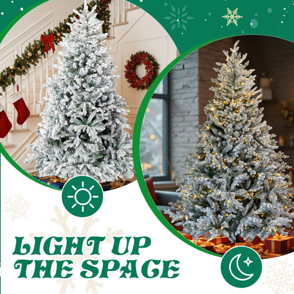 7ft 绿色植绒 自动树 PVC加七叉PE  1100枝头 400灯暖白8功能 圣诞树 30V 6W 美规-10