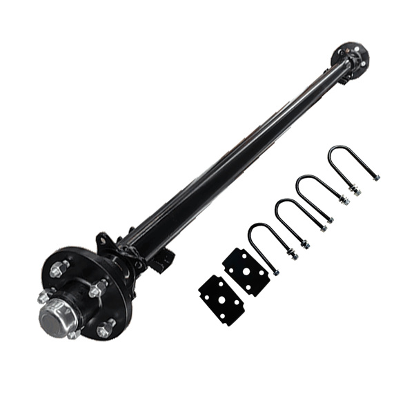 拖车轴 3500 lbs Trailer Axle, 5-Lug 4.5 Hubs - 85 Hub Face,70 Spring Center, U-Bolt Kit for Motorcycle Car Haulers ATV-2