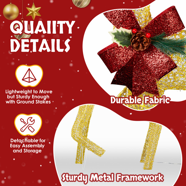 3pcs  4ft  金色麋鹿一家 2D 暖白灯 网布撒粉 圣诞灯饰麋鹿 4.5V 3.6W 美规-6