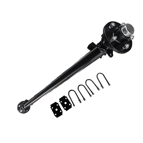 拖车轴 3500 lbs Trailer Axle, 5-Lug 4.5 Hubs - 85 Hub Face,70 Spring Center, U-Bolt Kit for Motorcycle Car Haulers ATV-4