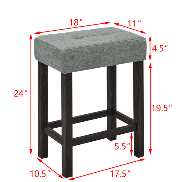 59 英寸吧台桌、餐桌、带电源插座的沙发桌、3 个软垫凳子、4 件套吧台桌椅套装，适用于客厅、餐厅、厨房 黑色-10