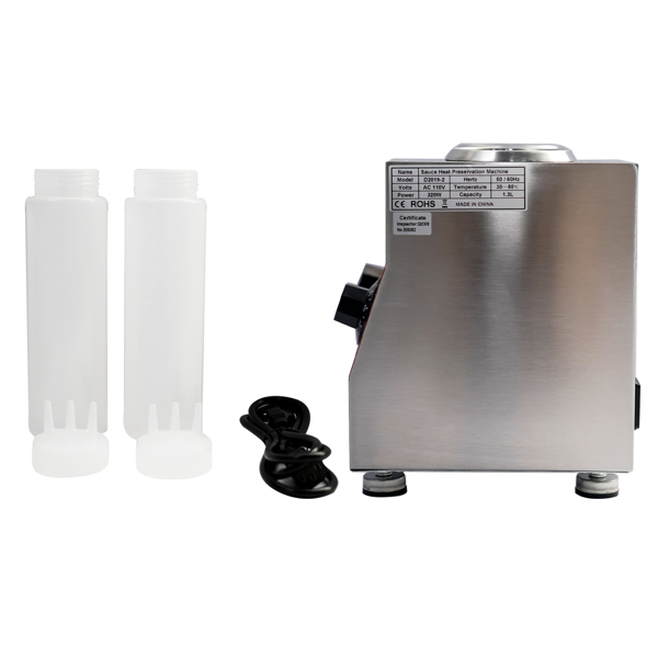 A3 酱汁泵2头美标110V Electric Sauce Bottle Warmer Nacho Cheese Warmer with 22oz bottle 86-185℉ 110V-3