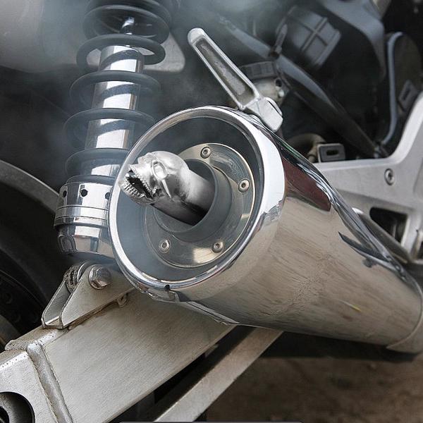 万圣节骷髅头创意汽车摩托车排气管装饰 骷髅头排气管-4