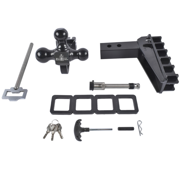 A3 拖车挂接装置 Adjustable Trailer Hitch with Hook, Tri-Ball (1-7/8" x 2" x 2-5/16") 17000 LBS-2