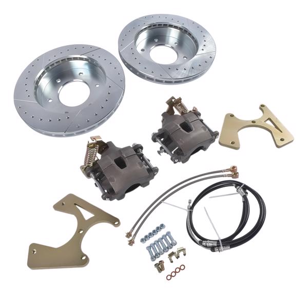 刹车盘套装 Rear Disc Brake Conversion Kit 6 Lug Fits for Chevy GMC C10 Suburban K10 C15 K15 Blazer Jimmy Truck 1961-1991-4