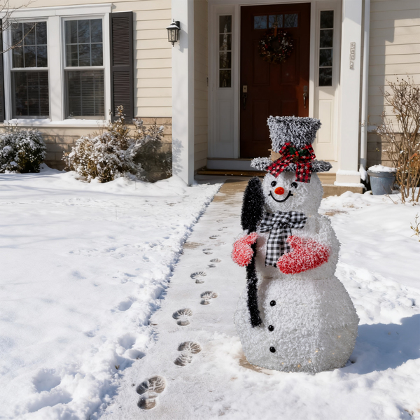 3ft 白色 铁锹雪人 绕线植绒 110LED灯暖白 圣诞灯饰雪人 30V 3.6W 美规-13