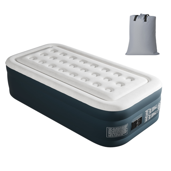 75*39*18in 植绒床面 PVC围带&底部 灰白色+深灰色 野营床垫 充气 带收纳袋 圆孔 美规插头 100kg-4