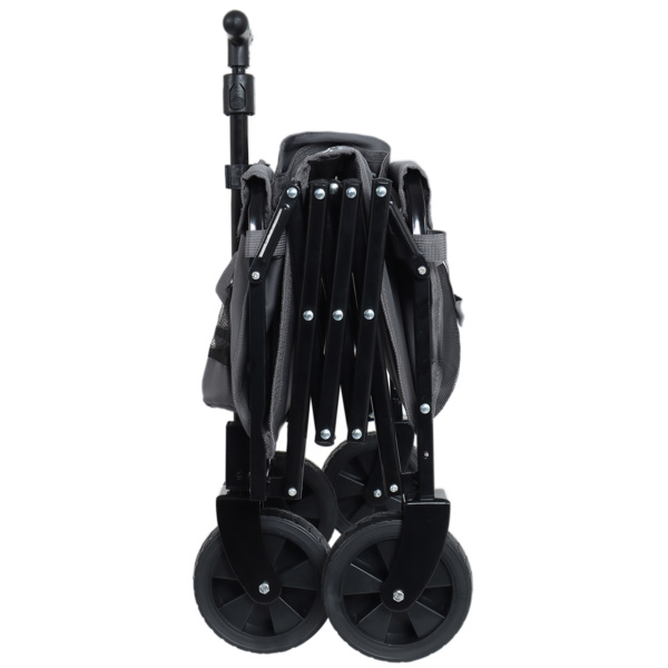 可扩展双层多功能货车，100% 额外空间 - 225 磅购物车，适合露营、购物、运动、园艺、钓鱼，灰色不支持Self-Pick Up-7