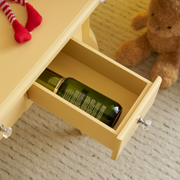 马卡龙橙 密度板 喷漆 3抽 2收纳筒  儿童梳妆桌套装 带三色调光 调节亮度灯泡  欧式-13