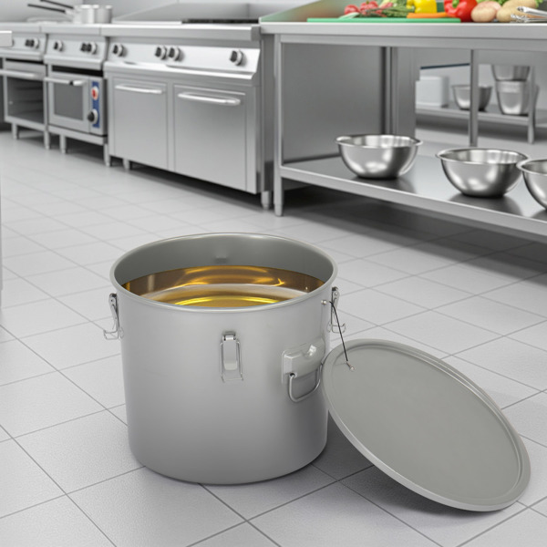 10加仑 钢+内外涂层 银色 带移动底座 滤油桶 炸锅-5